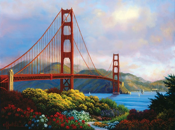 SunsOut (48505) - Charles White: "Morning at the Golden Gate" - 1000 pezzi