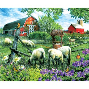 SunsOut (28566) - Tom Wood: "Pleasant Valley Sheep Farm" - 1000 pezzi