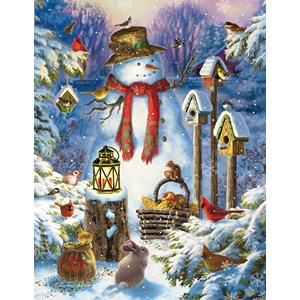 SunsOut (59794) - Liz Goodrick-Dillon: "Snowman in the Wild" - 1000 pezzi