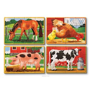 Melissa and Doug (3793) - "Farm Animals Puzzles in a Box" - 12 pezzi