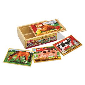 Melissa and Doug (3793) - "Farm Animals Puzzles in a Box" - 12 pezzi