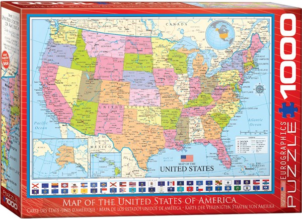 Eurographics (6000-0788) - "Map of the United States of America" - 1000 pezzi