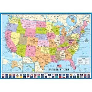 Eurographics (6000-0788) - "Map of the United States of America" - 1000 pezzi