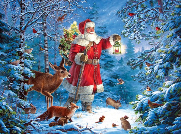 SunsOut (59770) - Liz Goodrick-Dillon: "Wilderness Santa" - 1000 pezzi