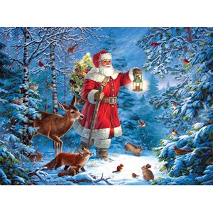 SunsOut (59770) - Liz Goodrick-Dillon: "Wilderness Santa" - 1000 pezzi