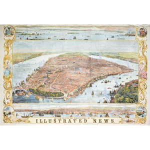 Piatnik (542947) - "New York Map, 1853" - 1000 pezzi