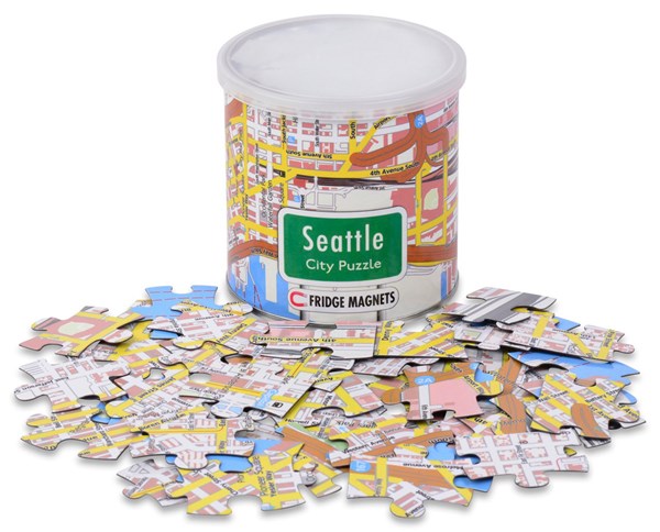 Geo Toys (GEO 236) - "City Magnetic Puzzle Seattle" - 100 pezzi