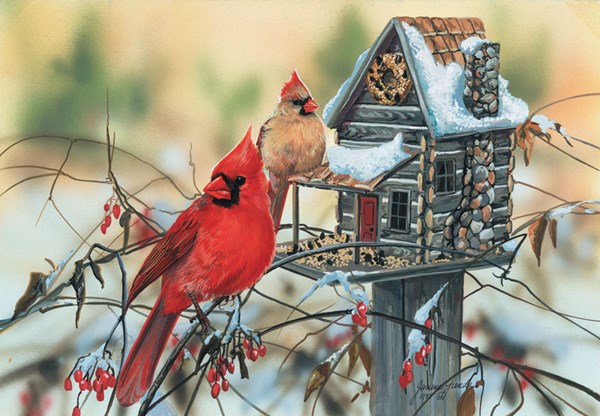 SunsOut (30624) - Janene Grende: "Cardinal's Rustic Retreat" - 500 pezzi