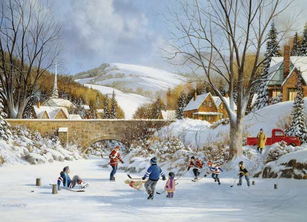 Cobble Hill (80059) - "Hockey on Frozen Lake" - 1000 pezzi