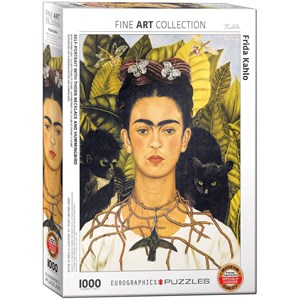 Eurographics (6000-0802) - Frida Kahlo: "Self-Portrait with Thorn Necklace and Hummingbird" - 1000 pezzi