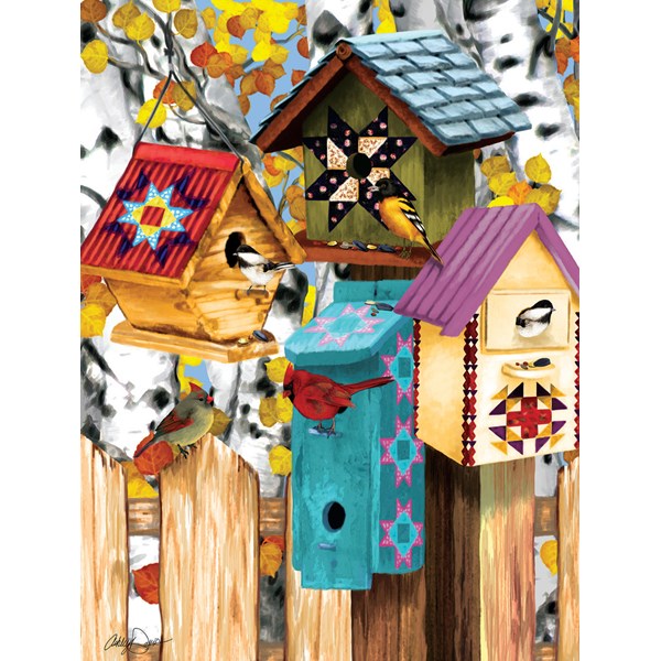 SunsOut (12554) - Ashley Davis: "Fall Birdhouses" - 1000 pezzi
