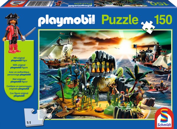 Schmidt Spiele (56020) - "Playmobil Pirate Island" - 150 pezzi