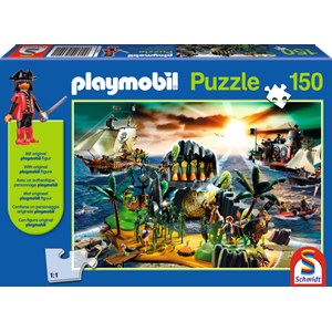 Schmidt Spiele (56020) - "Playmobil Pirate Island" - 150 pezzi