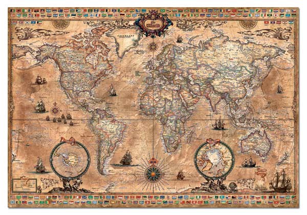Educa (15159) - "Antique World Map" - 1000 pezzi