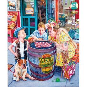 SunsOut (44262) - Susan Brabeau: "Playing Checkers" - 1000 pezzi