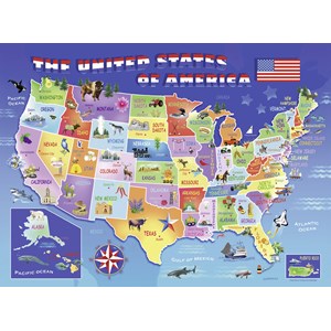 Ravensburger (10936) - Greg Giordano: "USA State Map" - 100 pezzi