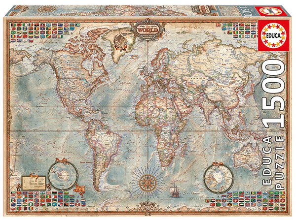 Educa (16005) - "Political Map Of The World" - 1500 pezzi