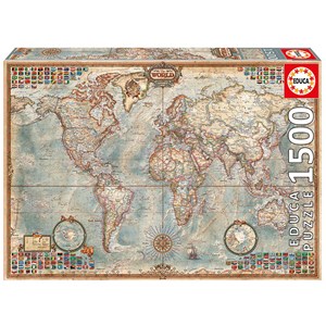 Educa (16005) - "Political Map Of The World" - 1500 pezzi