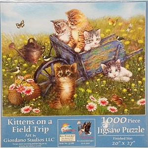 SunsOut (37186) - Giordano Studios: "Kittens on a Field Trip" - 1000 pezzi