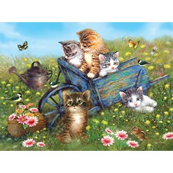 SunsOut (37186) - Giordano Studios: "Kittens on a Field Trip" - 1000 pezzi