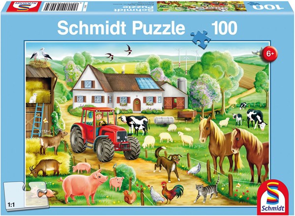 Schmidt Spiele (56003) - "Merry Farmyard" - 100 pezzi
