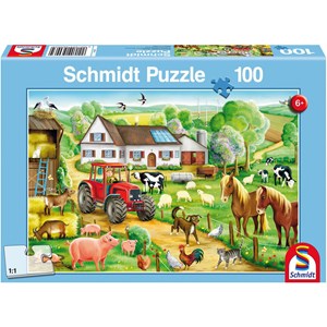 Schmidt Spiele (56003) - "Merry Farmyard" - 100 pezzi