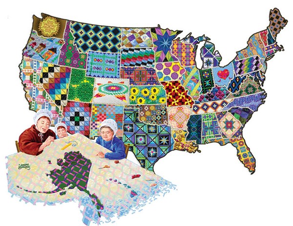 SunsOut (95992) - Joseph Burgess: "An American Quilt" - 600 pezzi