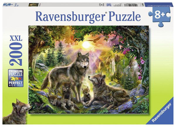 Ravensburger (12686) - "Wolf Family in the Sun" - 200 pezzi