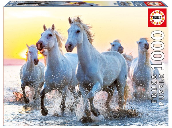 Educa (17105) - "White Horses At Sunset" - 1000 pezzi