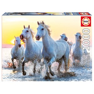 Educa (17105) - "White Horses At Sunset" - 1000 pezzi