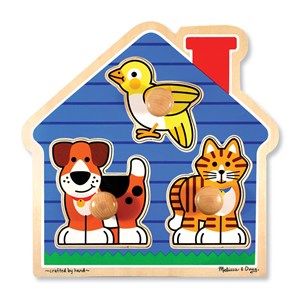 Melissa and Doug (2055) - "House Pets Jumbo Knob" - 3 pezzi