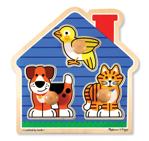 Melissa and Doug (2055) - "House Pets Jumbo Knob" - 3 pezzi
