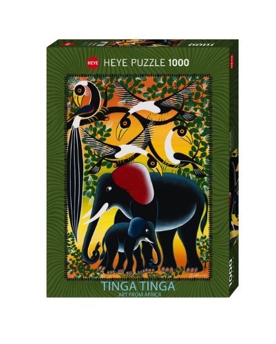 Heye (29458) - Edward Saidi Tingatinga: "Elephant Family" - 1000 pezzi