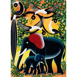 Heye (29458) - Edward Saidi Tingatinga: "Elephant Family" - 1000 pezzi