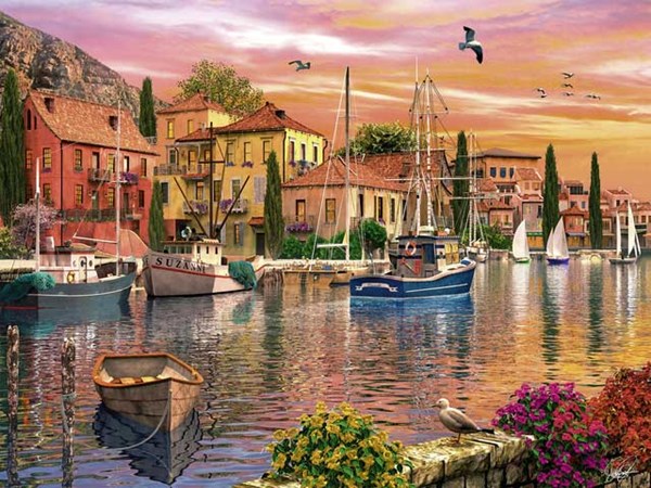 Ravensburger (16280) - Dominic Davison: "Mediterranean Harbor" - 1500 pezzi