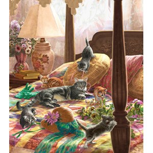 SunsOut (59791) - Liz Goodrick-Dillon: "Kittens on the Bed" - 550 pezzi
