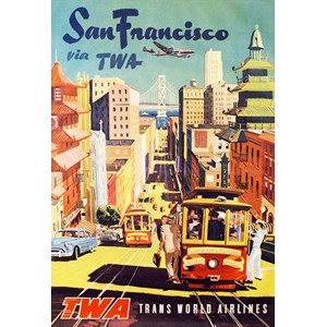 New York Puzzle Co (AA701) - David Klein: "See San Francisco, TWA Travel Posters" - 1000 pezzi