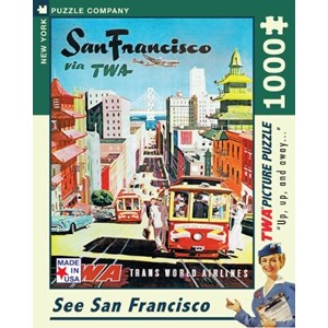New York Puzzle Co (AA701) - David Klein: "See San Francisco, TWA Travel Posters" - 1000 pezzi