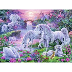 Ravensburger (10021) - "Unicorns in the Sunset Glow" - 150 pezzi