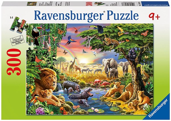 Ravensburger (13073) - Adrian Chesterman: "Evening at the Waterhole" - 300 pezzi