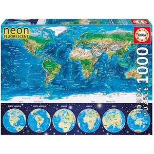 Educa (16760) - "Neon World Map" - 1000 pezzi