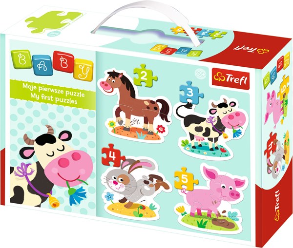Trefl (360523) - "Farm Animals" - 2 3 4 5 pezzi