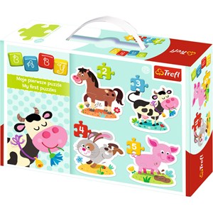 Trefl (360523) - "Farm Animals" - 2 3 4 5 pezzi