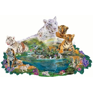 SunsOut (96108) - Alixandra Mullins: "Tigers at the Pool" - 1000 pezzi