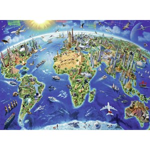Ravensburger (13227) - Adrian Chesterman: "World Landmarks Map" - 300 pezzi