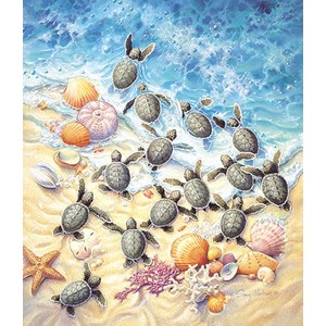 SunsOut (SV45501) - Sherry Vintson: "Green Turtle Hatchlings" - 550 pezzi
