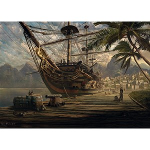Schmidt Spiele (58183) - "Ship at Anchor" - 1000 pezzi