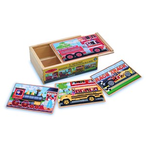 Melissa and Doug (3794) - "Vehicle Puzzles in a Box" - 12 pezzi