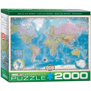 Eurographics (8220-0557) - "Map of the World with Poles" - 2000 pezzi