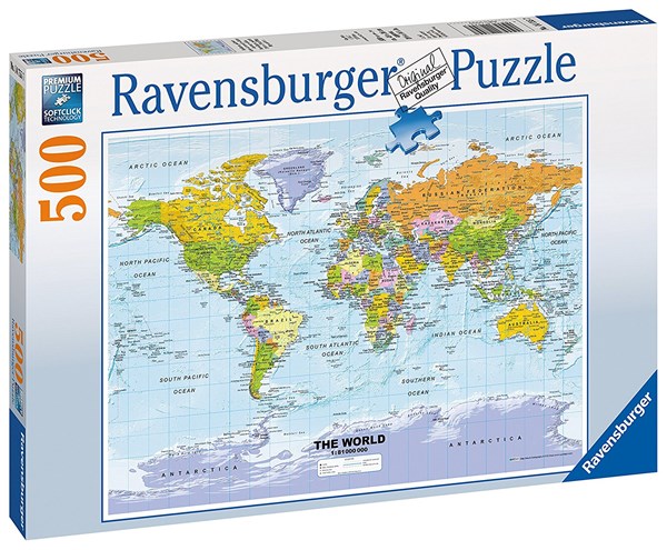 Ravensburger (14755) - "Political World Map" - 500 pezzi